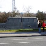 Abbau des Denkmalbusses in der Gartenstraße Ravensburg am 15. Januar 2008