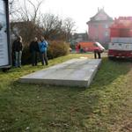 Abbau des Denkmalbusses in der Gartenstraße Ravensburg am 15. Januar 2008